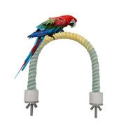Bird Rope Perch, Rainbow Rope Bungee Bird Toy, Spiral Cotton Parrot Swing Climbing Standing Perch, Comfy Birds Colorful Rope Perch Swing, Paw Grinding Standing Climbing Perch (14in Screw)
