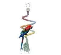 Bird Rope Perch, Rainbow Rope Bungee Bird Toy, Spiral Cotton Parrot Swing Climbing Standing Perch, Comfy Birds Colorful Rope Perch Swing, Paw Grinding Standing Climbing Perch (31in Hanging)