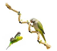Bird Rope Toy, Chewing Teething Game, Cockatiel Perch for Parakeets And Lovebirds, Cotton Material Sturdy Design, Cage Accessory with Colorful Knots, Leg Exercise Enrichment Tool for Stress Boredom