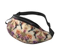 Bird Sac banane à taille réglable avec imprimé floral tendance pour cyclistes - Sac à bandoulière facile d'accès pour clés, cartes et gels énergétiques 14 x 35 cm, A35., Taille unique