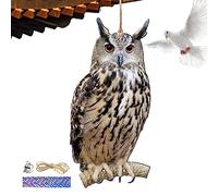 Bird Scherers for Gardens - Pendentif Décoratif Le Plus Effrayant avec Cloche | D'OWL FINKE pour Effrayer Les Oiseaux | Décorations De Jardin De Patio Imperméable avec Cloche, Corde, Ruban