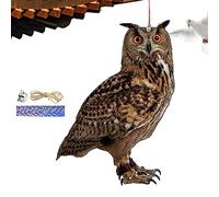 Bird Scherers for Gardens - Pendentif Décoratif Le Plus Effrayant avec Cloche | D'OWL FINKE pour Effrayer Les Oiseaux | Décorations De Jardin De Patio Imperméable avec Cloche, Corde, Ruban