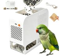 Bird Seed Shell Separator,Electric Bird Feed Huller，White | USB Plug-in Parrot Feeding Management Tool,Bird Grain Hull Blowing Machine with Double Drawers for Grain Screening,Shelling