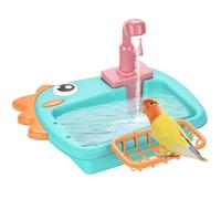 Bird Shower Bath, Automatic Pet Bathtub with Faucet, Multi Use Feeding Bowl Combo, Fun Hygiene Accessory for Outdoor Backyard, Balcony, Garden, Deck, Indoor Patio, Home Easy to Use