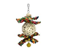 Bird Shredding Toys - Chew Play for Feathered Companions | Natural Wood with Hanging Bell, Beak Grinding Activity Accessory, Cage Enrichment Training Toy for Small Medium Macaws Lovebirds Parakeets