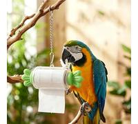 Bird Shredding Toys, Parrot Rolling Paper Play Toy with Hanging Chain, Interactive Rolling Paper Play Accessory for Parakeet Cockatiel, Chewing Activity for Small Medium Cage (Green)