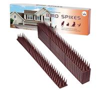 Bird Spikes, 12 Pieces Cuttable Animal Strips to Keep Birds Away, Defender Stopper Guard for Pigeons Squirrels Raccoons Outdoor Indoor Use in Yard Garden Roof Balcony Fence 10.5x4.7x43.5cm