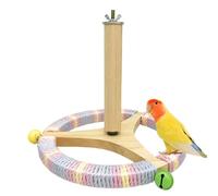 Bird Stand Perche Jouet pour stand de soldat - Jouet interactif en bois - Roue d'entraînement rotative - Accessoire de cage à oiseaux pour l'intérieur et l'extérieur