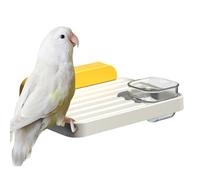 Bird Station, Perch Playground Accessory, 6.14x4.72x2.13 inches, Climbing Toy, Natural Wood Structure, Easy Cage Installation for Cage Entertainment and Activity, Multicolor