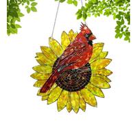 Bird Suncatcher, 2D Acrylic Bird Sunflower Panel Ornament, Stained Glass Effect Garden Suncatcher for Women, Home, Yard, Indoor and Outdoor Decor, Perfect for Christmas, Seasonal Decoration
