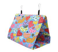 Bird Suspendu Tente Triangulaire Toile colorée Perrottes Lit de Maison avec Crochets pour Le cachat à Poche (25 * 15 * 18cm)