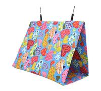 Bird Suspendu Tente Triangulaire Toile colorée Perrottes Lit de Maison avec Crochets pour Le cachat à Poche (29 * 19 * 21cm)