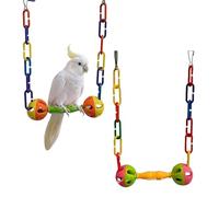 Bird Swing - ABS 20cm, Cage Perch, Interactive Humming | 2-Piece Set, Small Animal Toy for Conure, Cockatiel, Lovebird, Canary, Bunny, Guinea Pig, Chinchilla, Indoor, Cage, Play, Climbing