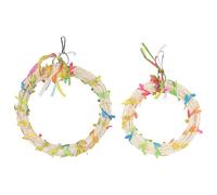 Bird Swing, Birds Ring Perch, Interactive Multifunctional Cage Ring Toy, Natural Climbing and Play Accessory, for Parrot, Conure, Cockatiel, Parakeet, 6.1x8.07 inches