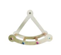 Bird Swing, Cage Hanging Perch, Parrot Running Wheel Pirate Ship Shaped Parakeets Climbing Toy for Balcony, Bedroom, 9.45x3.94x7.87 inches, 160g, Wooden Material