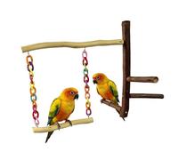 Bird Swing for Cage - Chewing Wooden Standing Swing - Bird Perch Stand,for Budgies Small Parrots Bedding Living Room Home Indoor Outdoor Aviary Garden Pet