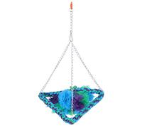 Bird Swing Ladder Toy | Cotton Rope & Iron Wire Chewing Toy for Parrots/Cockatiels/Parakeets | Cage Hanging Stand for Beak Sharpening & Stress Relief