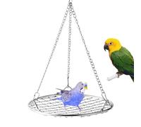 Bird Swing, Parakeet Hanging Perch, Stainless Chew Proof Rust Resistant Rest Bed, 5.79x8.86 inches, Removable Grid Design for Pet Store, Breeding Cage, Playground, Porch, Patio