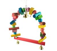 Bird Swing Perch, Parakeet Swinging Toy, Wooden Swing, Pet Hummingbirds Perch with Easy to Install and Sturdy Design for Birds of, 7.87x10.63x0.79 inches