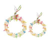 Bird Swing, Sturdy Bird Perch, Heavy Duty Interactive Multifunctional Cage Ring Swinging Toy with Leaves for Parrot, Conure, Cockatiel, Parakeet,6.1x8.07 inches