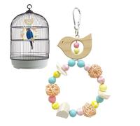 Bird Swing - Wreath Shape Foraging Toy, Colorful Bird Hanging Swing Toy for Parrots & Small Birds, Mental Stimulation & Exercise Perch Toys for Cage, Balcony, Patio & Indoor Play Areas