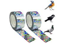 Bird Tape - Reflective Scare Ribbon 164Ft Animal Deterrents Strip for Outdoor Protection | Duals Roll Silver Shiny Surfaces Film, Visual Repellents Tool for Balcony Porch Patio Fence Roof Window