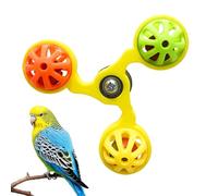 Bird Toy - 3D Printing, 11x11cm Cage Windmill With Bells | Rotating Parakeet Toy, Chewing And Enrichment Bird Cage Accessory For Parakeets, Conures, Lovebirds, Play, Boredom Relief, Mental Stimulation
