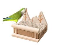Bird Toys - Accessoires en cage en bois Perch pour mâcher, déchiquetage polyvalent avec fonction d'entraînement, support de jeu pour le bâtiment intérieur et le jeu en plein air, 3,82x3,43x2,95 pouces