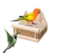 Bird Toys- Bird Perch toysParrot Stand en Bois, Interactive Wooden Parkeet toysAnd Perches, Soutient Le Temps Wood Perch Stand Supplies for Building Rredding Cage Cage Training Play