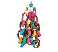 Bird Toys for Conures - Chewable Perch Climbing Play Ornament, Foraging and Enrichment Toy for Parakeets, Lovebirds, Macaws, and Cockatiels | Suitable for Indoor Cages, Outdoor Yard, Porch, Home