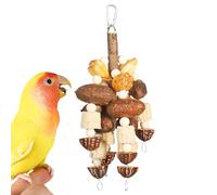 Bird Toys for Parakeets, Climbing Stick & Natural Nut String Chew Toys, Interactive Cage Accessories for Conures, Lovebirds, Macaws, Finches, and Mynah Birds, 29x10x10cm/11.42x3.94x3.94 inches