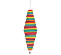 Bird Toys for Parakeets - Pet Supplies with Bell | Interactive Foraging Wooden Toys for Cockatiel Conure Macaw Myna Pigeon Sparrow, Fun Cage Accessory for Indoor Outdoor Home Family Birds