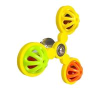 Bird Toys for Parrots - 11x11x4cm Vibrant Rotating Windmill Ball Cage Accessory - Pet Training Enrichment Tool Cockatiel Conure Macaw Cockatoo Exercise Play Aviary Entertainment Activity