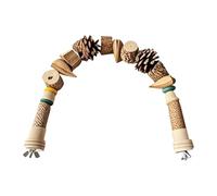 Bird Toys For Perrots - 40 x 2 x 2 cm Beak Grinding Parakeet Toys For Cage | Ananas Nut And Pine Cone Chains | Wood Climbing Chewing Pine Cone String, Cage Accessories Parrot, Conure, Cockatiel