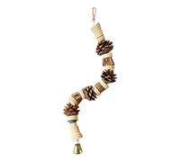 Bird Toys For Perrots - 40 x 2 x 2 cm Beak Grinding Parakeet Toys For Cage | Ananas Nut And Pine Cone Chains | Wood Climbing Chewing Pine Cone String, Cage Accessories Parrot, Conure, Cockatiel
