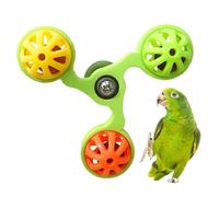 Bird Toys - Fun Rotating Windmill, 1.37 inches 3 Bells Rotating Windmill Design for Bird Cages, Parakeet Conure Cockatiel Lovebird Enrichment Toy, Chewing and Play Activity for Small Medium Birds Use