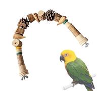 Bird Toys Parrots, Beak Grinding Parakeet Toys Cages, Wood Climbing Chewing Pine Cone String, Cage Accessories, Ideal for Conure, Cockatiel, Lovebirds, Finches, Parrot Play