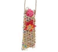 Bird Toys, Shredded Paper Chewing Toy with Colorful Rope 1.97x3.15x7.87 inches, Perch Swing Hammock Stand Cage Accessories for Budgies, Parakeets, Cockatiels, Indoor Bird Cages
