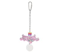 Bird Toys - Spaceship Shape Rattle Parrot Toy With Spinner | Interactive Chewing Activity ABS PC Stainless Steel Construction | For Budgies Lovebirds Parakeets Macaw Cage Enrichment Boredom Relief 15x