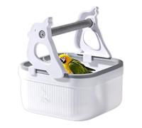 Bird Training Stand, Desktop Parrot Perch, Claw Grinding Station, Bite-Resistant Material, Built-in Waste Bucket, Ideal for Daily Exercise and Indoor Entertainment for Pet Birds, 6.5x6.3x6.3 inches