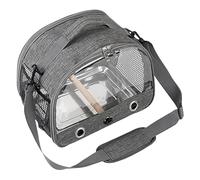 Bird Travel Cage - Oxford Cloth PVC 33x24x26cm | Lightweight Backpack Carrier with Shoulder Strap, Portable Small Animal Transport Bag | Ventilated Parrot Budgies Parakeets Conures Travel Backpack
