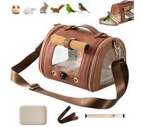 Bird Travel Handbag with Plastic Tray, Portable Small Bird Parakeet Bag with Standing Perch, Lightweight Breathable Parrot Travel Cage Carrier for Vet Visit Shopping and Outdoor Adventure