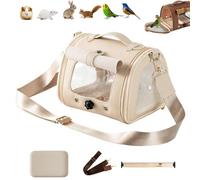 Bird Travel Handbag with Plastic Tray, Portable Small Bird Parakeet Bag with Standing Perch, Lightweight Breathable Parrot Travel Cage Carrier for Vet Visit Shopping and Outdoor Adventure