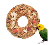 Bird Treats - Teether | Grain Donut Shape Toys for Parakeets Training and Foraging Lovebirds Aviary Activities Supplies Natural Healthy Snack Nutritious Pecking Shredding Parrots Pet Chew