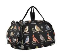 Bird Watcher Bird Lover Birder Birding Nerd Kids Cute Gym Bag with Shoes Compartiment Multifonctionnel Weekender Overnight Dance Bag for School Practice, Sports, Travel