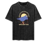 Bird Watching Goes Both Ways The Bourgeo Birds aren't Real T-Shirt Printed Tee Graphic Top for Men Black Shirt S