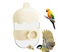 Bird Water Dispenser, Automatic Feeding Bottle, Drip-Proof Parrot Waterer, Cage-Mount Design, Easy Refill Transparent Reservoir, Ideal for Finches Cockatiels Lovebirds Canaries, Cream Colored Green