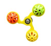 Bird Windmill Toy - Fun Rotating with 3 Bells for Conure | Chewing Play Accessory, Parakeet Cockatiel Lovebird Entertainment, Cage Hanging Ornament, Boredom Relief Tool, Indoor Aviary Pet Enrichment