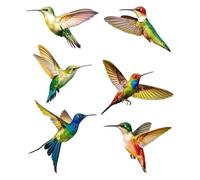 Bird Window Decals Double - Hummingbird Wind