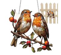 Bird Window Decoration Pendant - Sun Catchers Indoor Window | 20 x 20 cm Birds On Branch Acrylic Window Panel, Multicolore Home Wall Dangling Decoration For Home Patio Garden
